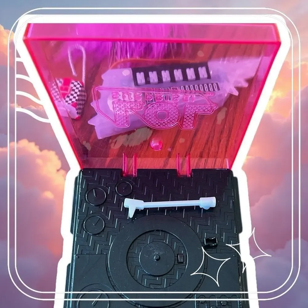 Lol Surprise doll record player with record, body armor, bag keyboard & more